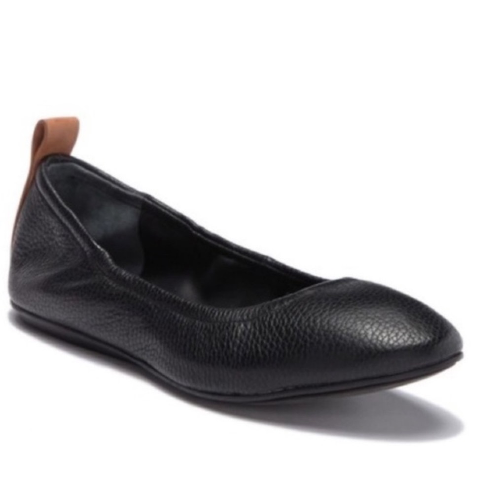 Mercedes Castillo Carola Black Leather Ballet Flats size 10